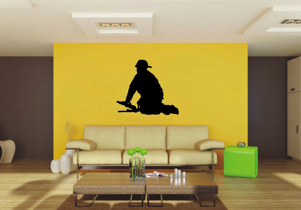 Picniva 22x19.54 Fireman Style 36 Vinyl Wall Decal Firefighter