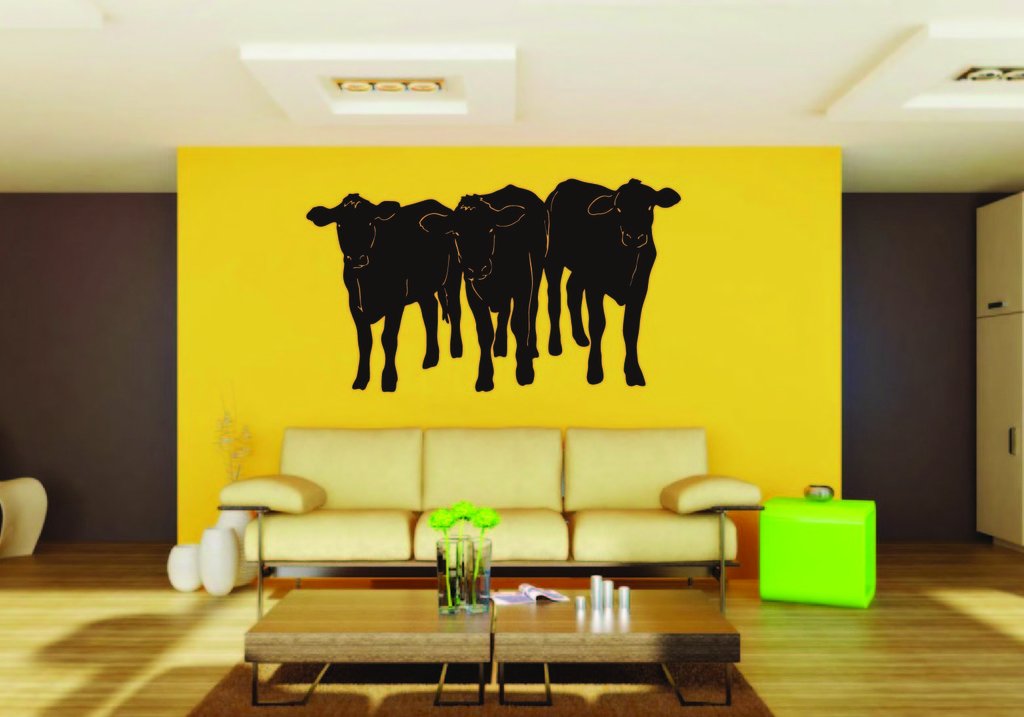 Picniva Cow Sty39 Vinyl Wall Decal, Approx 22 x 13.2 in, Removable
