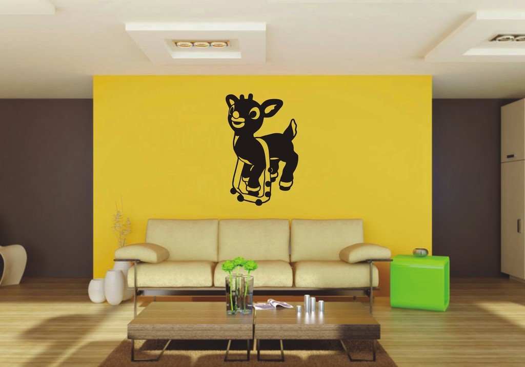Picniva Rudolph Sty1 Vinyl Wall Decal, Approx 22 x 34.01 in, Removable