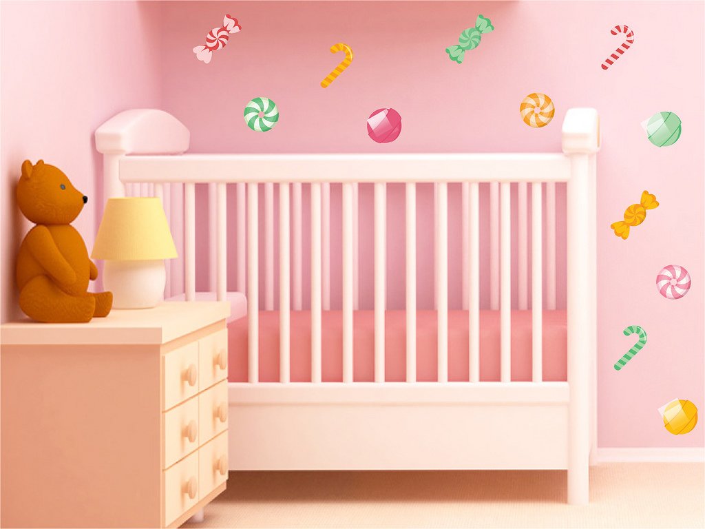 Picniva Candy Cane Clear Vinyl Wall Stickers, A1, 5 in Tallest