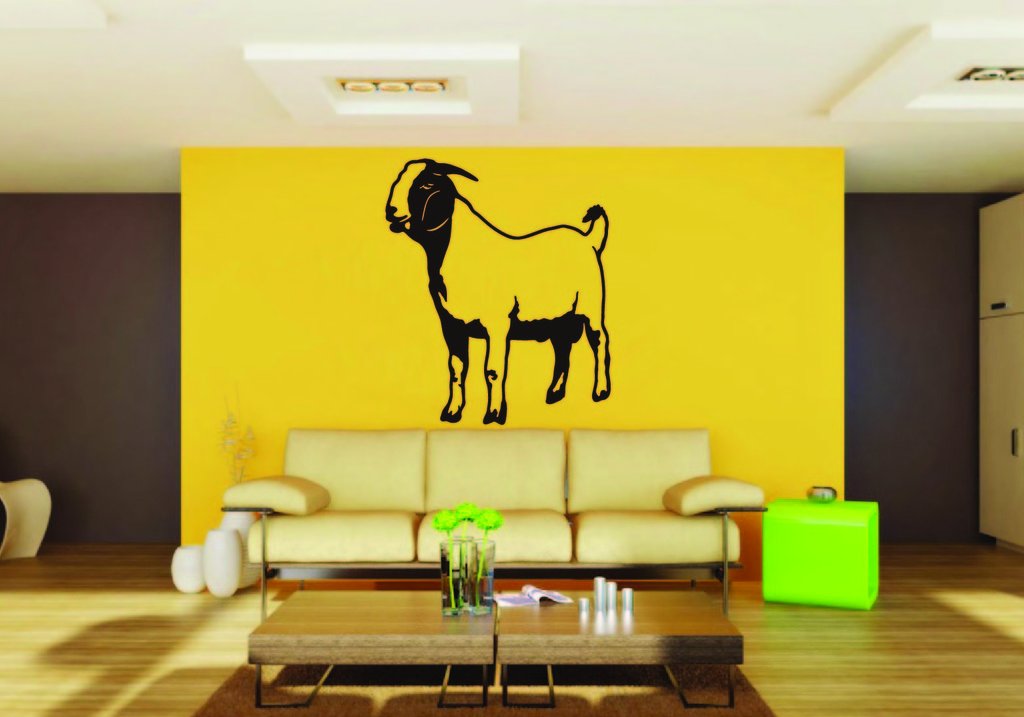 Picniva Boer Goat Sty5 Vinyl Wall Decal, Approx 22 x 26.4 in, Removable