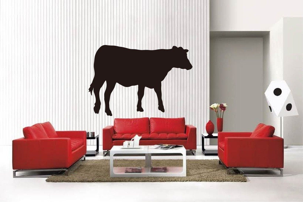Picniva Matte Black Cow Style 66 Vinyl Wall Decal Farm Ranch Decor BG5161