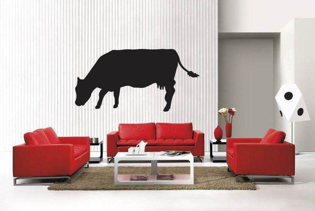 Picniva Matte Black Cow Style 44 Vinyl Wall Decal Farm Ranch Decor BG5495