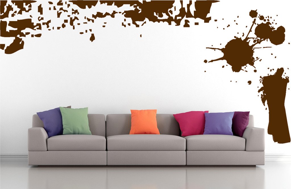 Picniva Border Paint Streak Wall Decals, Brown, 10 in Height, DOTPR11A