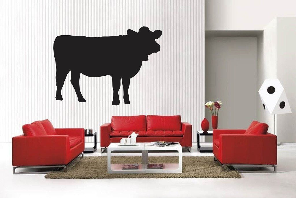 Picniva Matte Black Cow Style 19 Vinyl Wall Decal Farm Ranch Decor Home Art