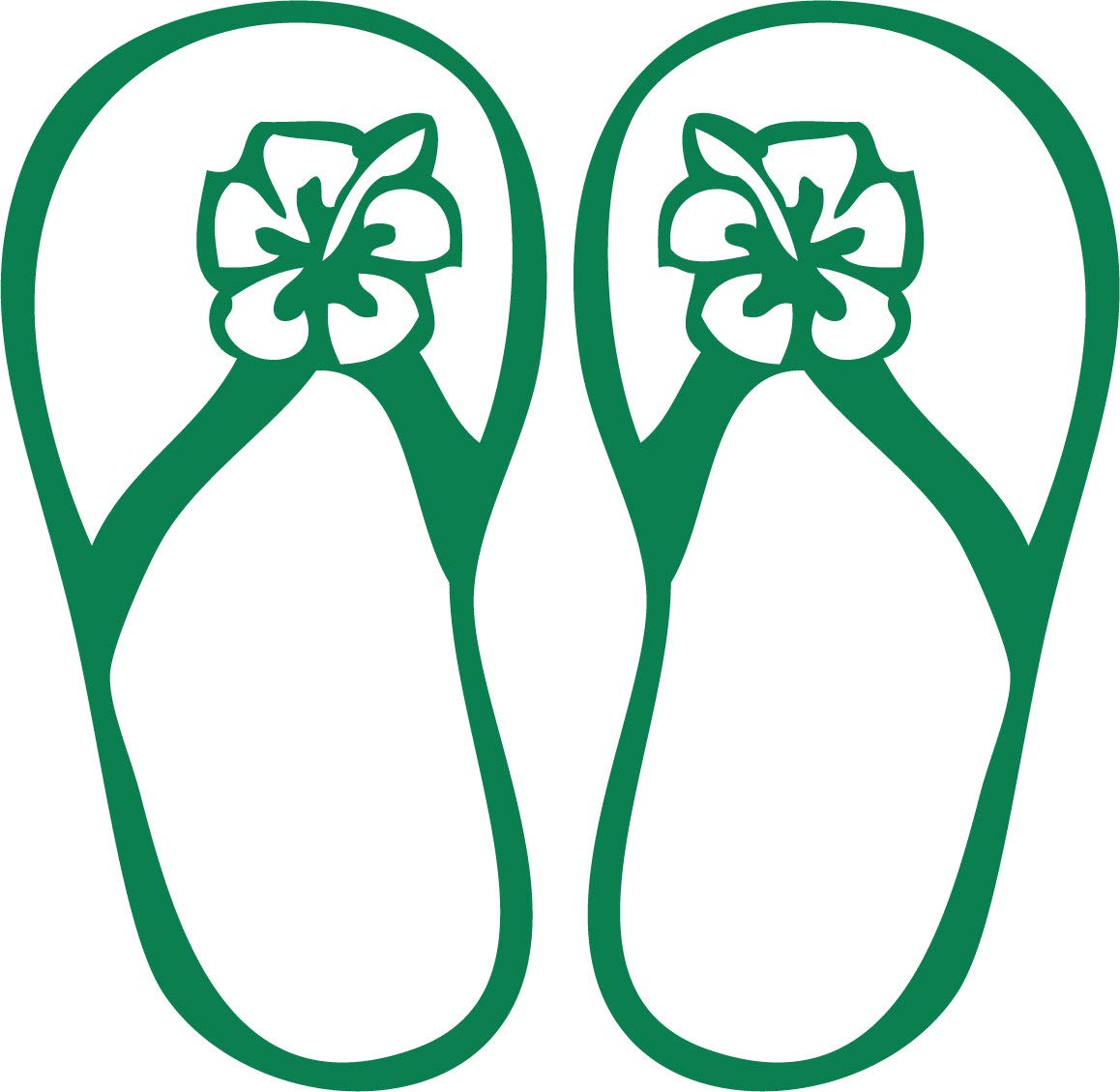 Decaltor Hibiscus Flip Flop Vinyl Decal for Car Window Laptop, 5 in