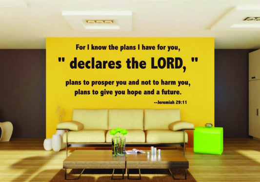 Picniva Jeremiah 29:11 Scripture Removable Vinyl Wall Decal