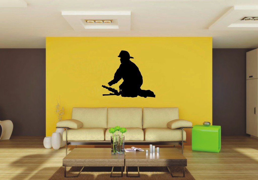 Picniva 22x19.48 Fireman Style 35 Vinyl Wall Decal Firefighter