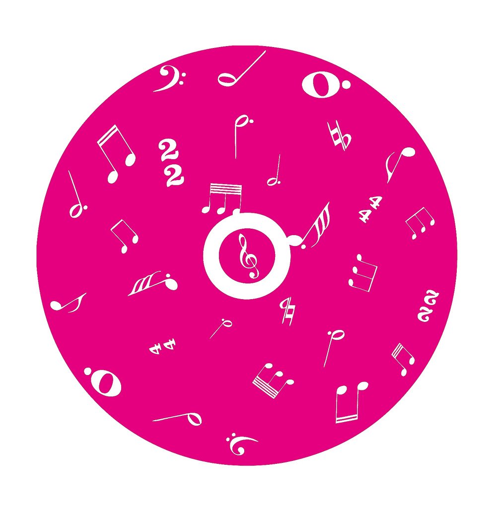 Picniva Filled CD Music Symbols Wall Decal for Musicians
