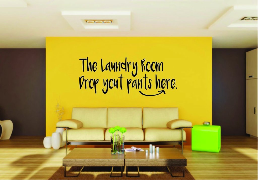 Picniva Laundry Room Drop Your Pants Quote Vinyl Wall Decal, Removable