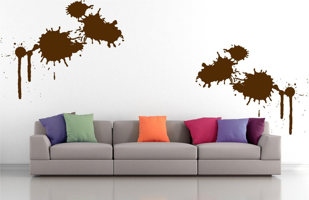 Picniva Paint Blots Wall Decals, Brown, 10 in Height, DOTPR05A
