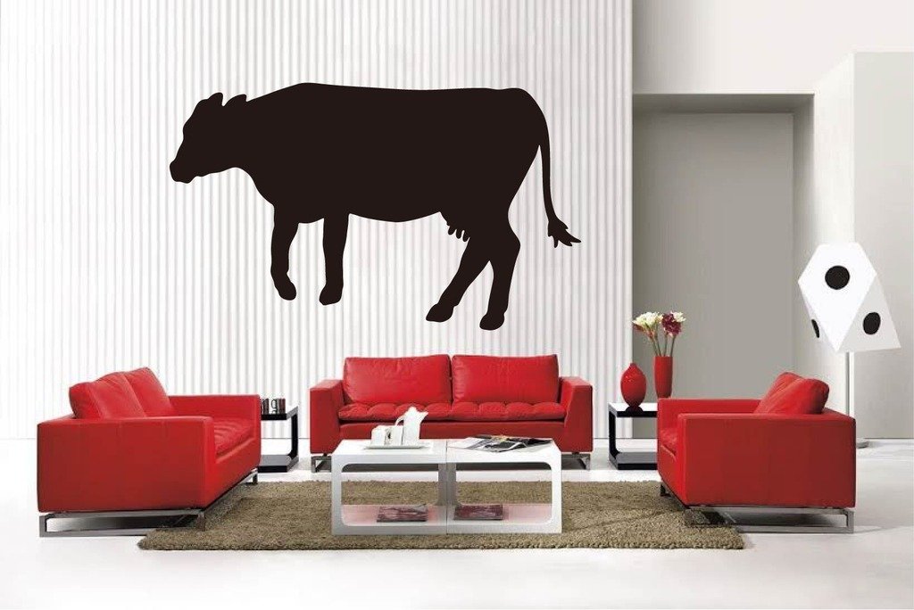 Picniva Matte Black Cow Style 74 Vinyl Wall Decal Farm Ranch Decor BG5169