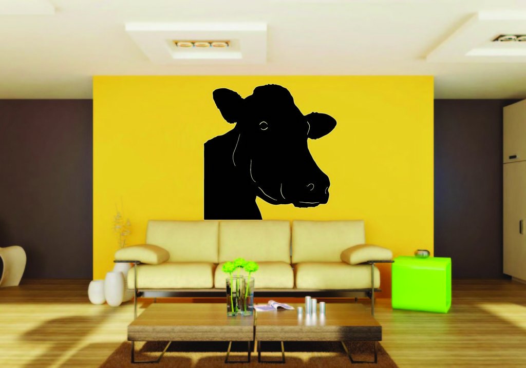 Picniva Cow Sty22 Vinyl Wall Decal, Approx 22 in Square, Removable