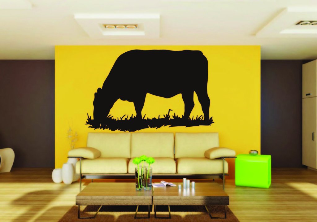 Picniva Cow Sty62 Vinyl Wall Decal, Approx 22 x 15.4 in, Removable