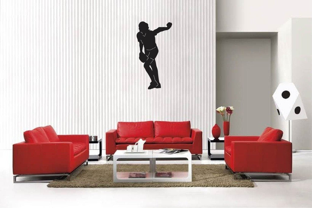 Picniva Matte Black Baseball Style 5 Vinyl Wall Decal Sports Decor