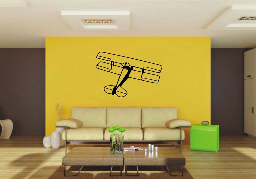 Picniva 22x15.02 Biplane Style 4 Vinyl Wall Decal Aviation