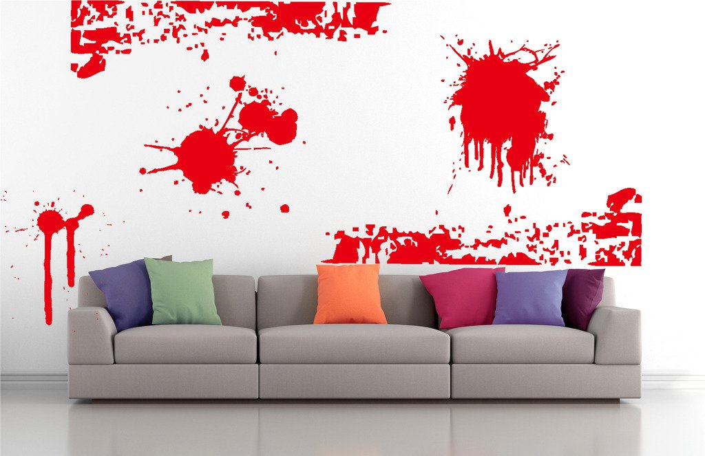 Picniva Drips Border Mix Wall Decals, Red, 10 in Height, DOTPR14A