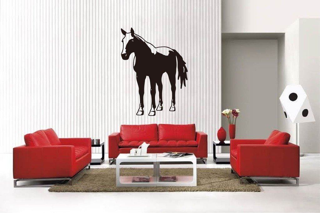 Picniva Matte Black Horse Style 26 Vinyl Wall Decal Equestrian Ranch Decor