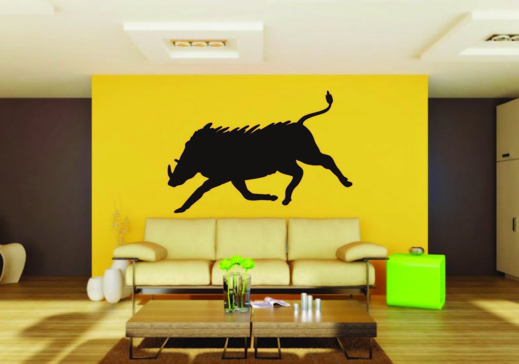 Picniva Boar Sty8 Vinyl Wall Decal, Approx 22 x 17.6 in, Removable