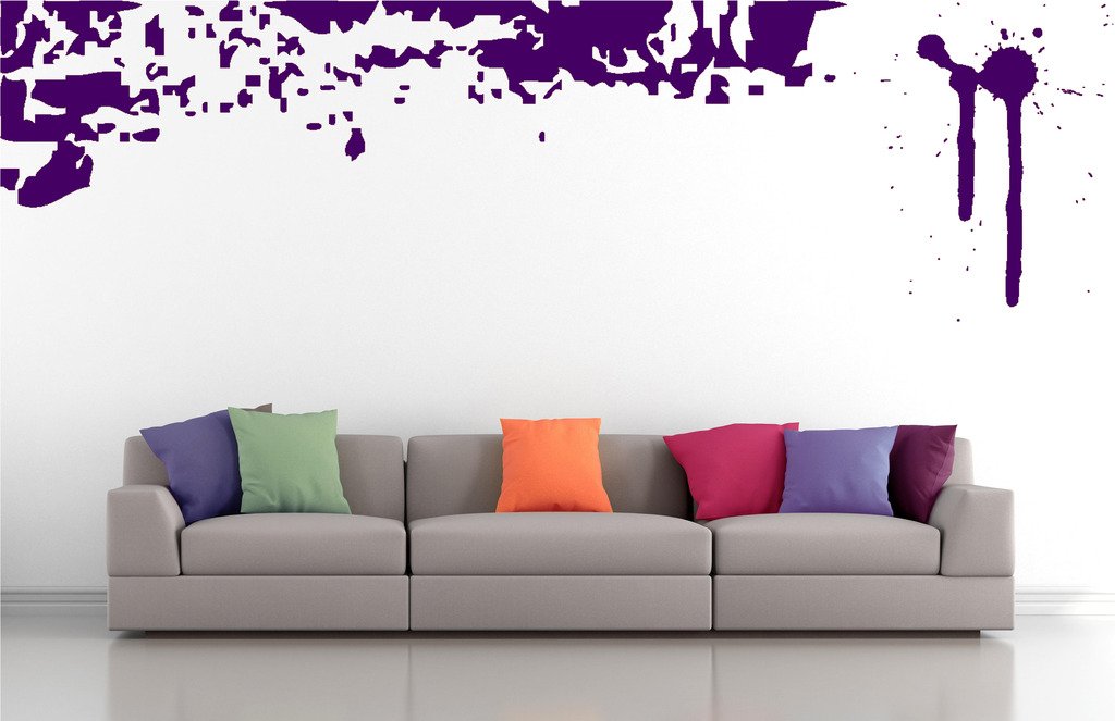 Picniva Drips Border Wall Decals, Purple, 10 in Height, DOTPR03A