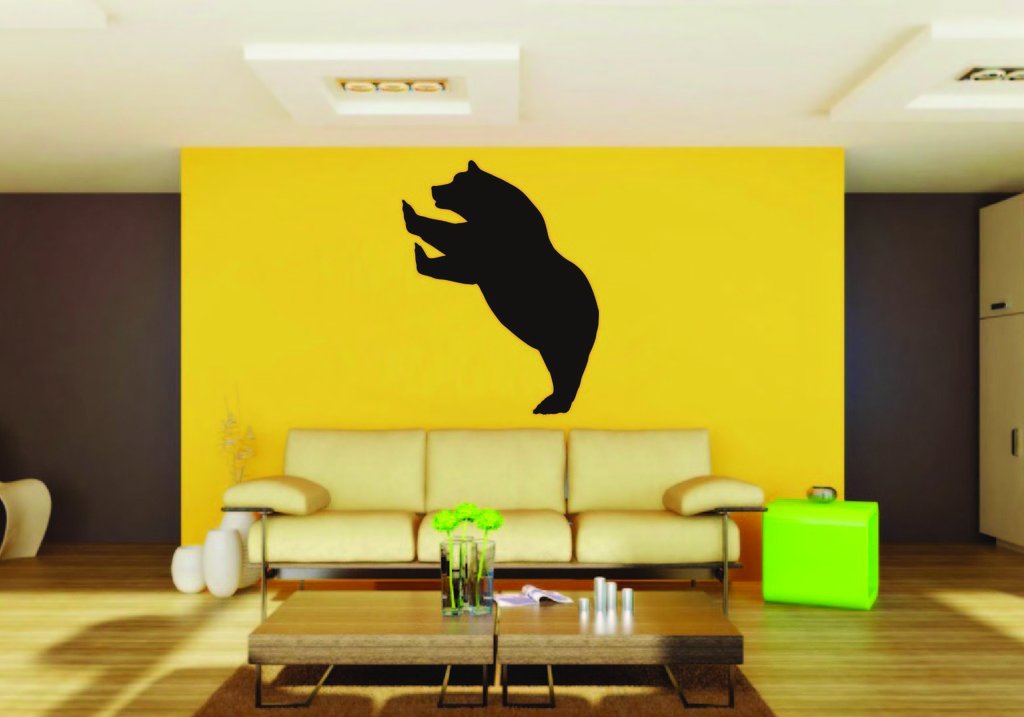 Picniva Bear Sty14 Vinyl Wall Decal, Approx 22 x 28.6 in, Removable