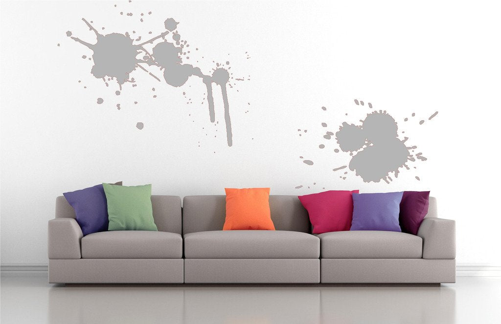 Picniva Splatters Drips Wall Decals, Silver, 10 in Height, DOTPR04A