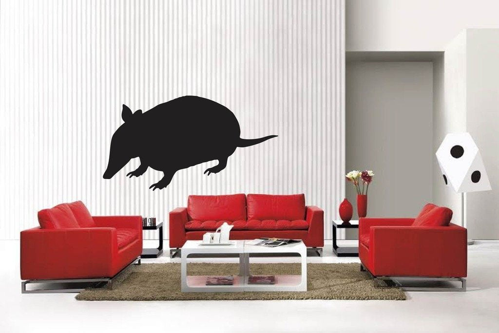 Picniva Matte Black Armadillo Style 1a Vinyl Wall Decal Southwest Wildlife