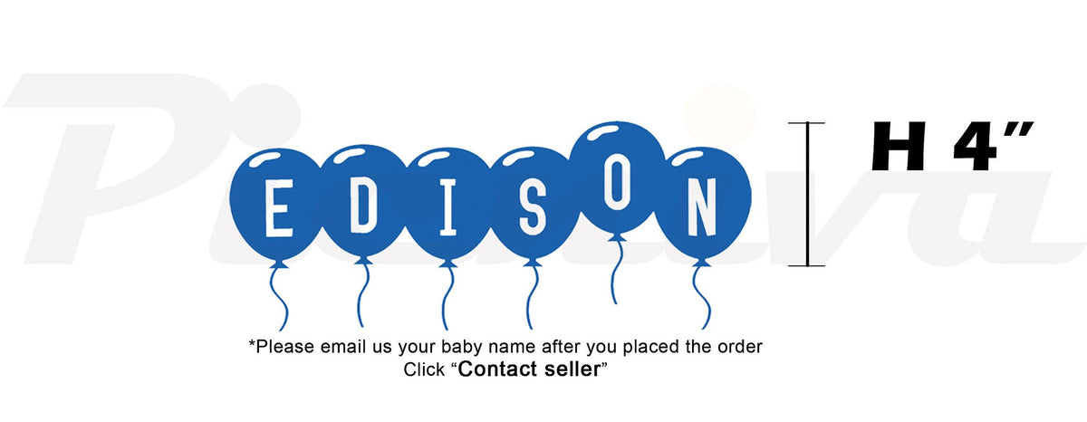 Picniva Custom Baby Name Wall Decal, Blue Butterfly, Font Four