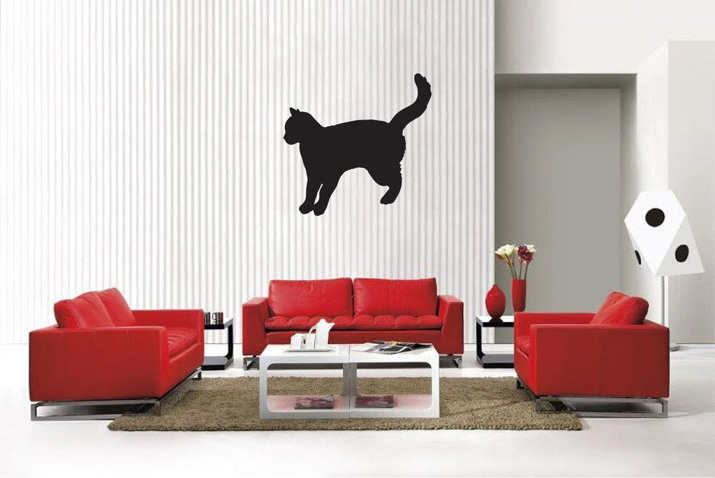 Picniva Matte Black Cat Style 2 Vinyl Wall Decal Feline Decor