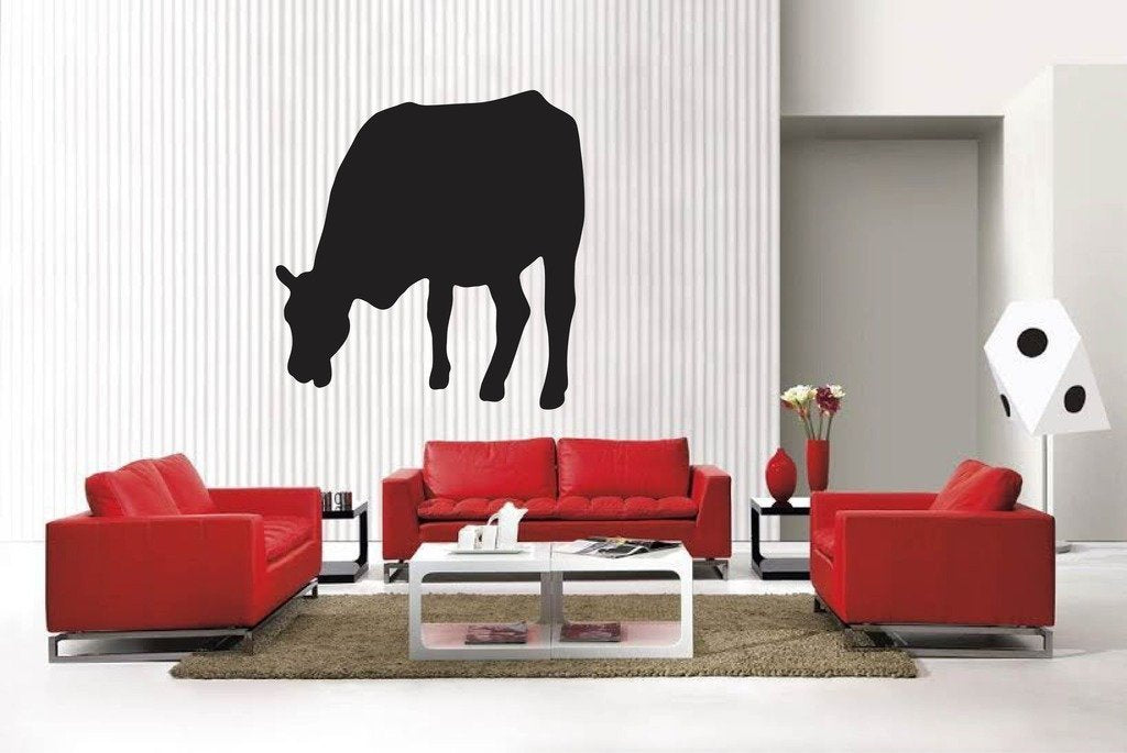 Picniva Matte Black Cow Style 42 Vinyl Wall Decal Farm Ranch Decor BG5493