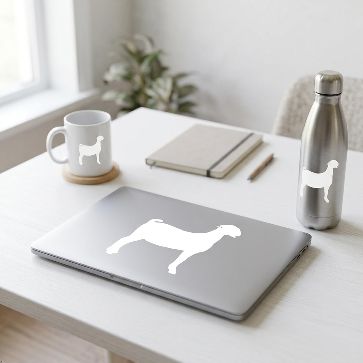 Picniva Boer Goat Vinyl Car Window Decal, Approx 5 in