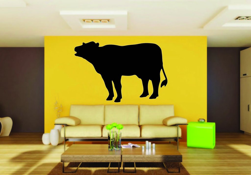 Picniva Cow Sty1a Vinyl Wall Decal, Approx 22 x 15.4 in, Removable