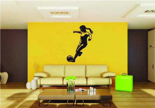 Picniva Soccer Girl Style 25 Removable Vinyl Wall Decal
