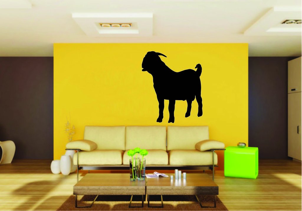 Picniva Boer Goat Sty5a Vinyl Wall Decal, Approx 22 x 26 in, Removable