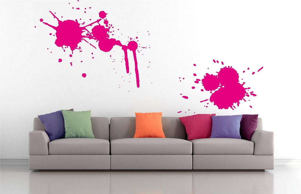 Picniva Splatters Drips Wall Decals, Pink, 10 in Height, DOTPR04A