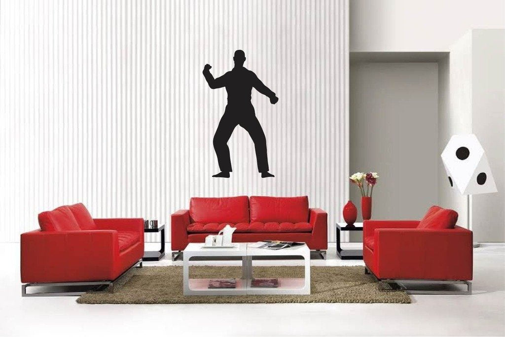 Picniva Matte Black Martial Arts Style 44 Vinyl Wall Decal Sports Decor