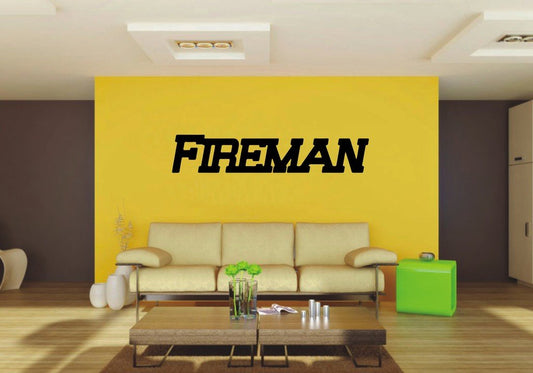 Picniva 22x4.25 Fireman Style 82 Vinyl Wall Decal Firefighter