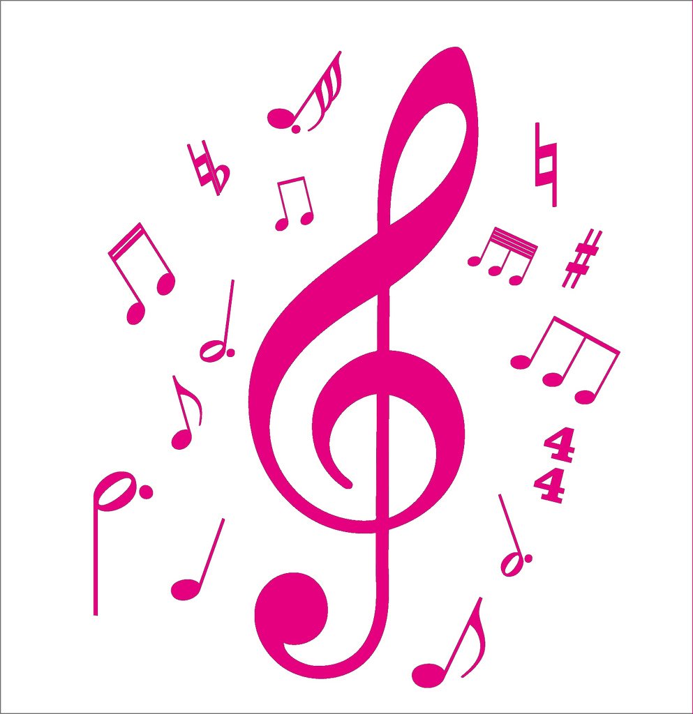 Picniva Treble Clef Music Notes Wall Decal for Musicians