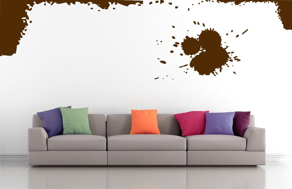 Picniva Splatter Corners Wall Decals, Brown, 10 in Height, DOTPR01A