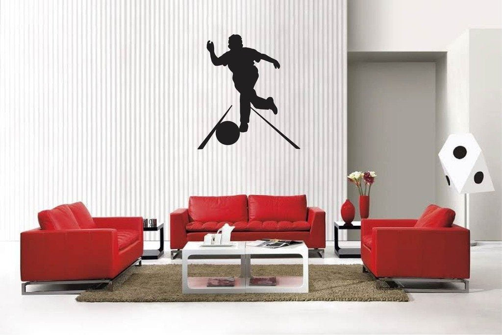 Picniva Matte Black Bowling Style 05 Vinyl Wall Decal Sports Decor
