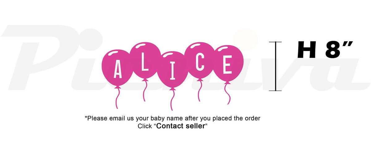 Picniva Custom Baby Name Wall Decal, Pink Butterfly, Font Four