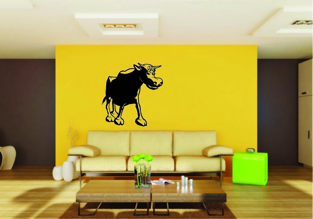 Picniva Bull Sty17 Vinyl Wall Decal, Removable, Home Decor, Illustrated Art