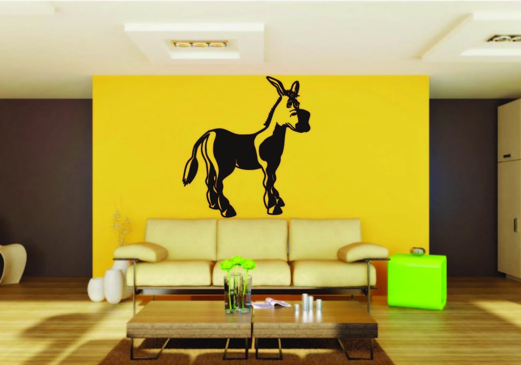 Picniva Donkey Sty6 Vinyl Wall Decal, Approx 22 x 24.2 in, Removable