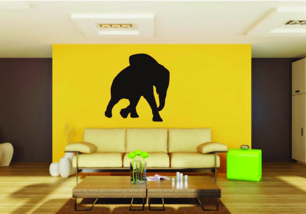 Picniva Elephant Baby Sty5 Vinyl Wall Decal, Approx 22 in Square, Removable
