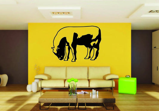 Picniva Cow Sty2 Vinyl Wall Decal, Approx 22 x 15.4 in, Removable