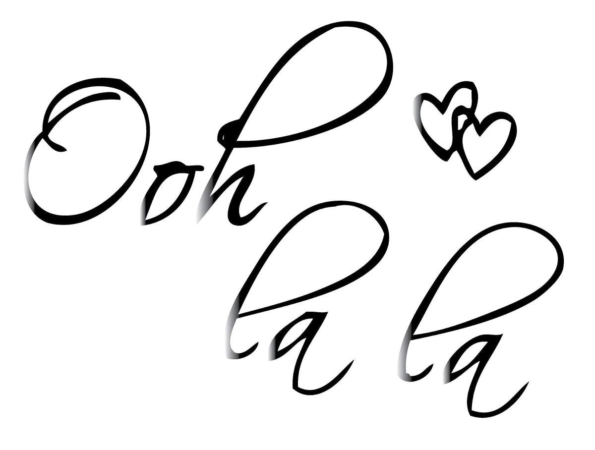 Picniva Ooh Lala Hearts French Quote Wall Decal, Glossy Black, 22 x 14 in