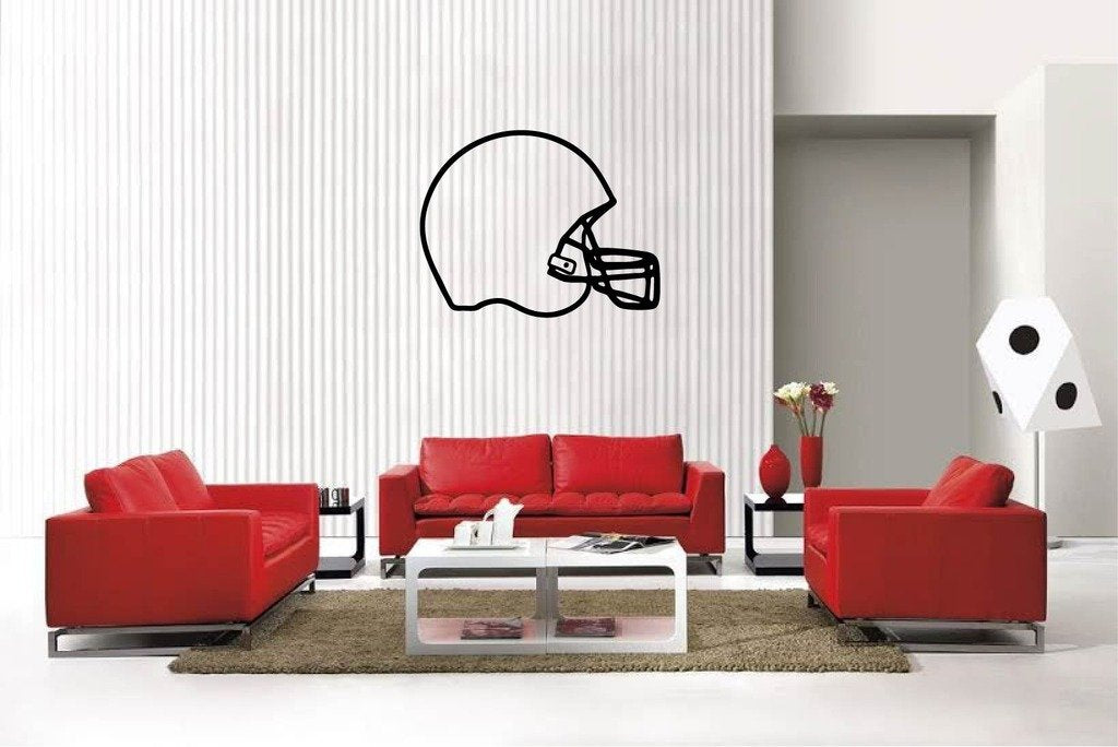 Picniva Matte Black Football Style 03 Vinyl Wall Decal Sports Decor
