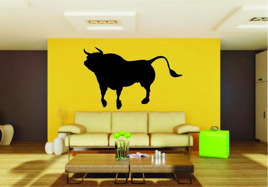 Picniva Bull Sty5b Vinyl Wall Decal, Approx 22 x 13.86 in, Removable