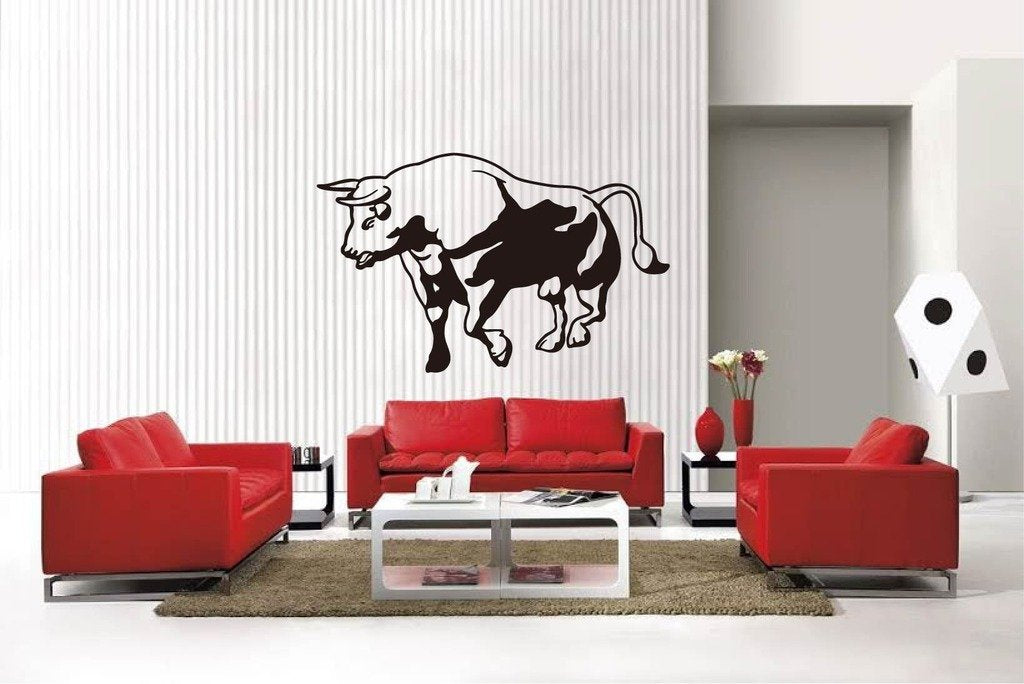 Picniva Bull Style 12 Removable Vinyl Wall Decal, 22 x 13.2 in