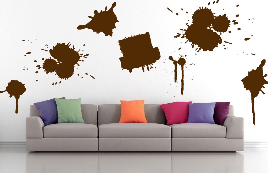 Picniva Drips Brushstroke Wall Decals, Brown, 10 in Height, DOTPR13A